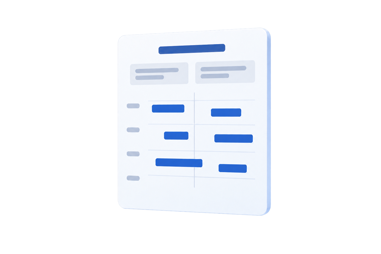 Abstracte planningsblauwdruk met projectvraag en beschikbare capaciteit